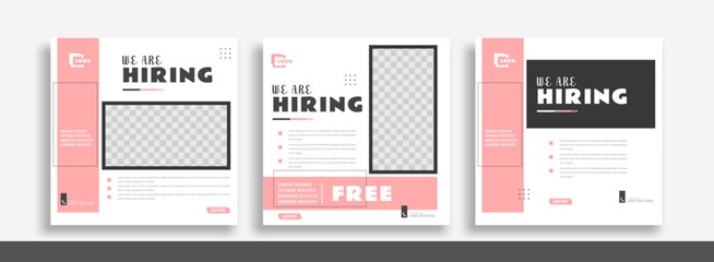 We are hiring job vacancy social media post banner design template. We are hiring job vacancy square web banner design.	