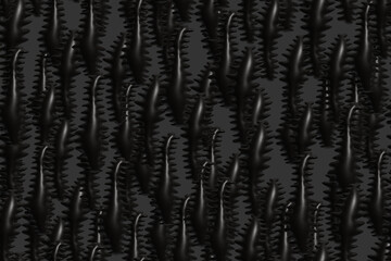 Abstract Dark Worm Seamless Pattern 3D Illustration Background