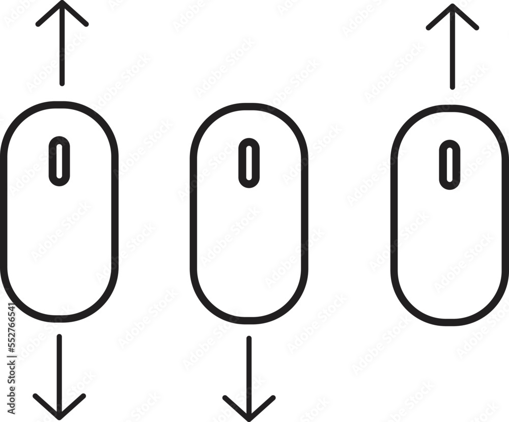 Aufkleber Scroll down and up computer mouse icon. Scroll mouse sign. Scrolling symbol.  flat style.