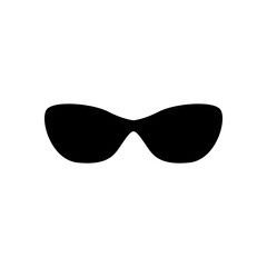 Black Eye Glasses silhouette. Sunglasses, eye health eyewear frame accessory design icon