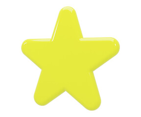 3d icon star with on transparent background