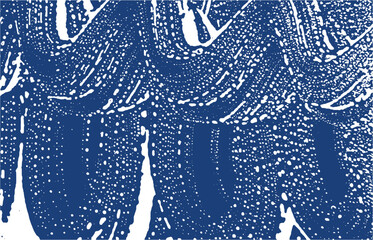 Grunge texture. Distress indigo rough trace. Energ