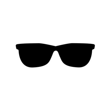 Black Eye Glasses silhouette. Sunglasses, eye health eyewear frame accessory design icon