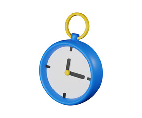 3d icon clock with on transparent background