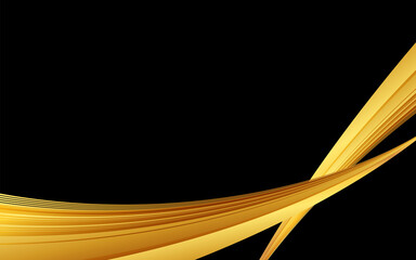 黒の背景に金の曲線