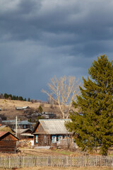 Autumn rural landscape. Waiting for the rain