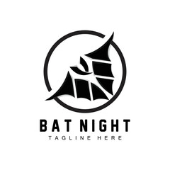 Obraz premium Bat Logo, Night Flying Animal Icon, Company Vector,Halloween Template