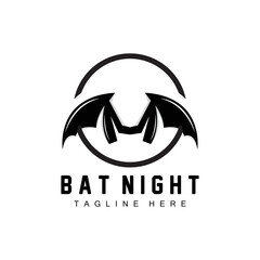 Bat Logo, Night Flying Animal Icon, Company Vector,Halloween Template