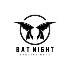 Bat Logo, Night Flying Animal Icon, Company Vector,Halloween Template