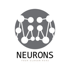 Neuron Logo, Molecule Logo Design, Vector AND, Template Illustration