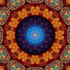 Magic mystic mandala. Esoteric geometric fractal. Kaleidoscopic background