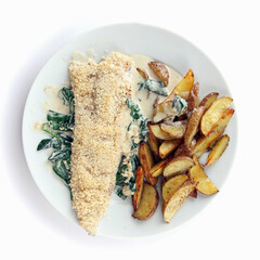 Seehecht mit Spinat-Sahne-Soße