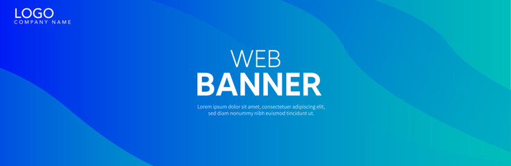 Abstract Blue background with waves, Blue banner

