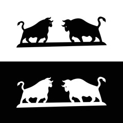 Bull vector animal logo design . icon logo . silhouette logo 