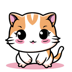 Art & Illustration,vector cartoon of a cute kitten 