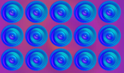 Obraz na płótnie Canvas Abstract circles in neon blue blurred abstract pattern
