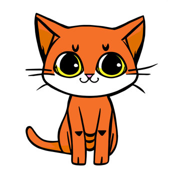 Art & Illustration,vector cartoon of a cute kitten 