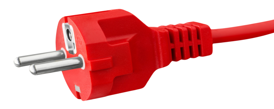 Rotes Stromkabel und Hintergrund transparent PNG cut out