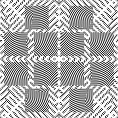 Seamless pattern with lines.Unusual poster Design .Black Vector stripes .Geometric shape. Endless textur