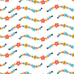 2000's and y2k style bracelet seamless vector pattern