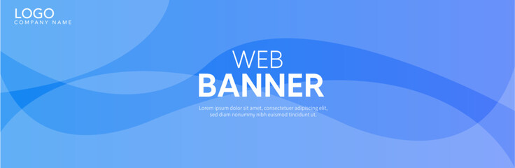 Fototapeta premium Abstract blue wave background, Blue banner