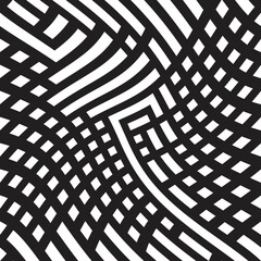 Seamless pattern with lines.Unusual poster Design .Black Vector stripes .Geometric shape. Endless textur