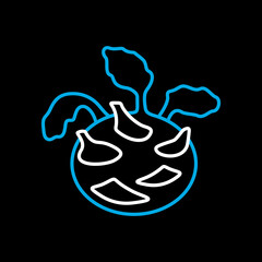 Kohlrabi or German Turnip isolated vector icon