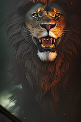 portrait of a lion generative ai, generative, ai