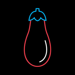 Eggplant isolated vector icon. Vegetable sign