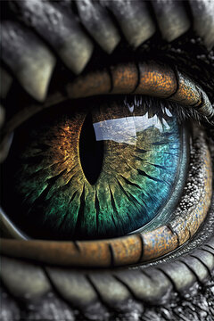 dragon's eyes reflecting