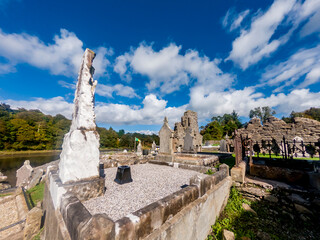 The historic Abbey Graveyard in Donegal town, which was build by Hugh O Donnell in 1474, in County...