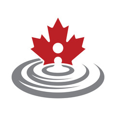 Creative Combination Water Drop with Maple leaf