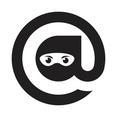 Creative Combination Head Ninja and At the Rate Symbol