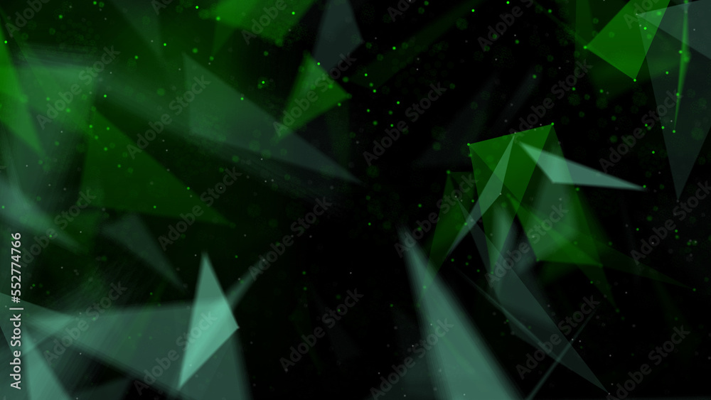 Poster abstract plexus green geometry background. digital technology network connection concept. 3d rendere