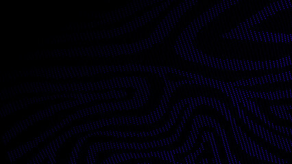 Textured wave of particles. Visualization of technological connections. Molecular connection of particles in space. A wave of atoms. 3d rendering.