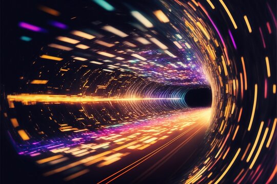 fast-moving starlight sequence highlighted by neon code blocks