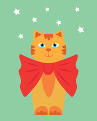 cat with a bow