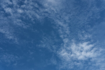 Beautiful view of blue sky with white clouds on a sunny day

