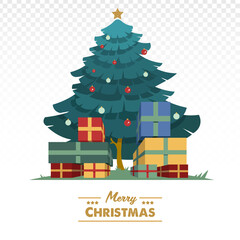 Fototapeta premium Sapin de Noël entouré de cadeaux