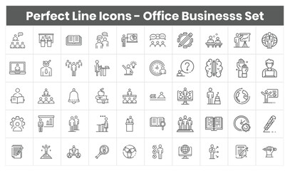 Fototapeta na wymiar Perfect Line Icons - Business and Office Icons Set
