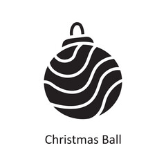 Christmas Ball vector Solid Icon Design illustration. Christmas Symbol on White background EPS 10 File