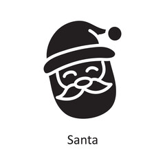 Santa vector Solid Icon Design illustration. Christmas Symbol on White background EPS 10 File