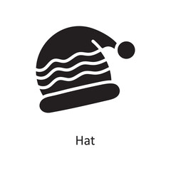 Hat vector Solid Icon Design illustration. Christmas Symbol on White background EPS 10 File