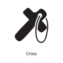 Cross vector Solid Icon Design illustration. Christmas Symbol on White background EPS 10 File