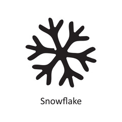Snowflake vector Solid Icon Design illustration. Christmas Symbol on White background EPS 10 File