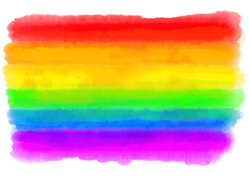Colourful Rainbow Watercolour Hand Painted Traditional LGB Pride Pattern Flag Texture Background illustration	
