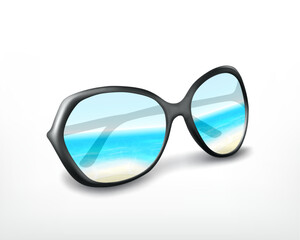 Sunglasses. 3d illustration. Vector icon