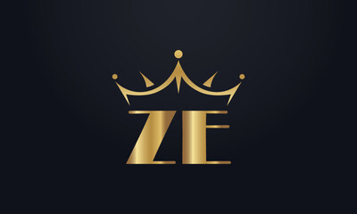 King crown logo design vector and extra bold queen symbol