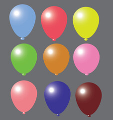 colorful baloons vector eps shiny