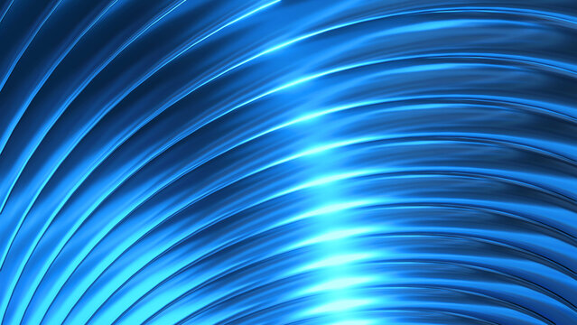 Blue metallic background, shiny striped metal abstract background, technology lustrous 3d render illustration.